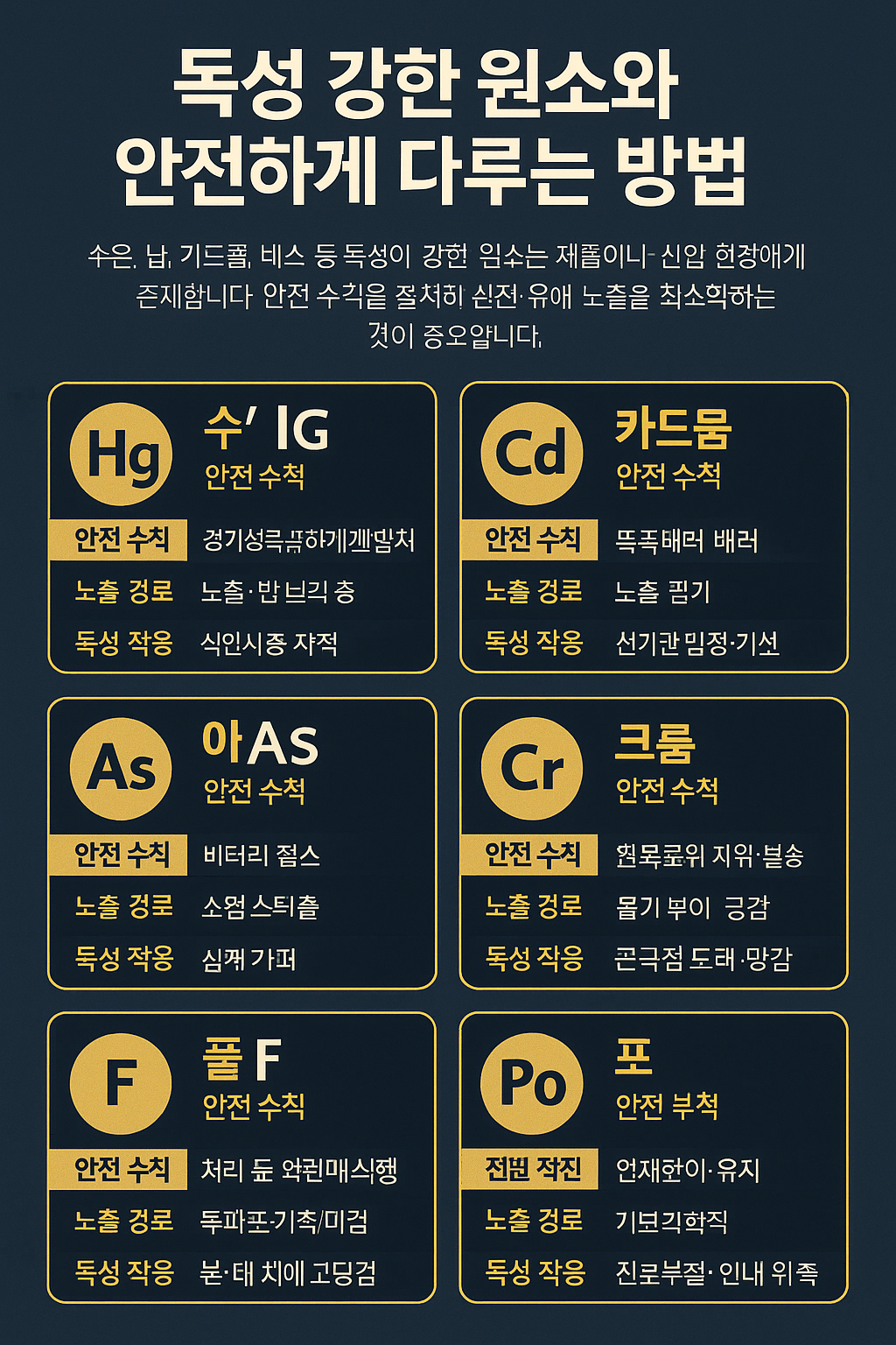 독성 강한 원소와 안전하게 다루는 방법: 위험 속에 숨겨진 과학과 보호 전략