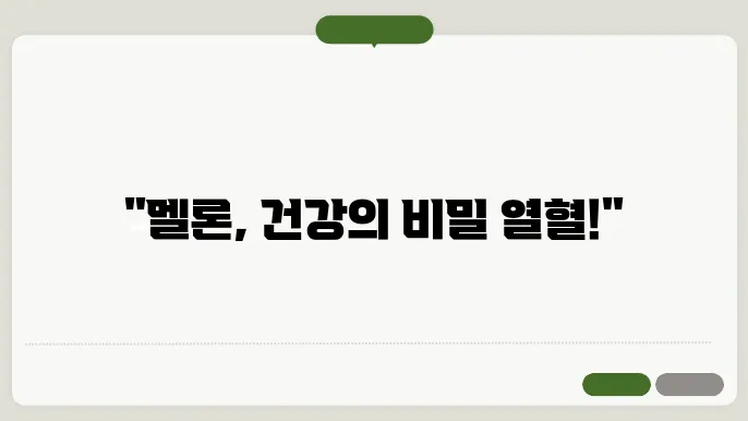 멜론의 항산화 효과 : 건강을 위한 천연 비약