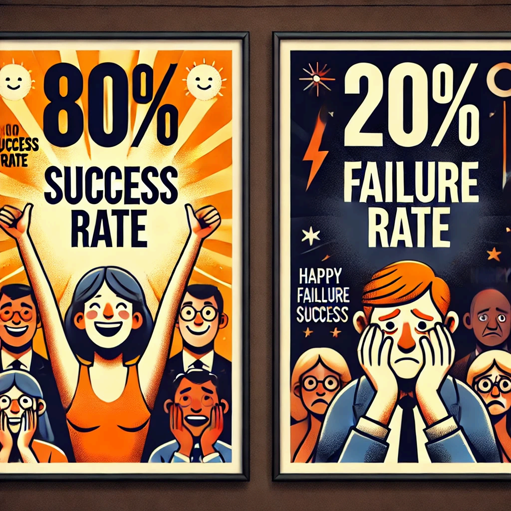 긍정적 프레이밍(80%의 성공)과 부정적 프레이밍(20%의실패) .