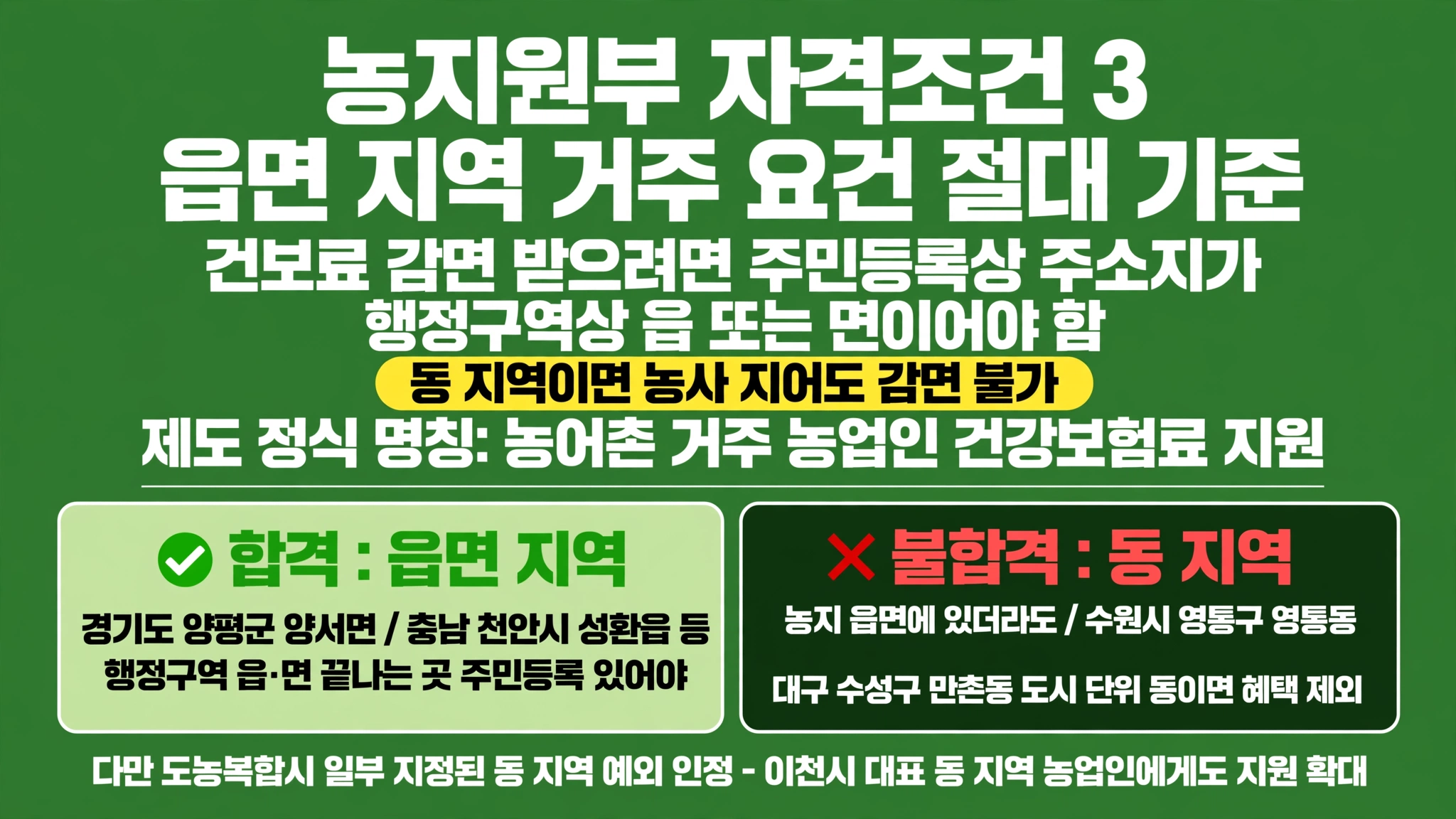 농업경영체 등록 조건