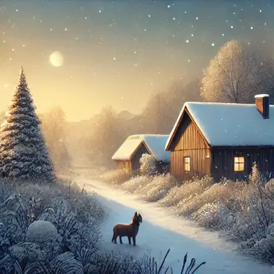 겨울-눈-강아지-집-시골