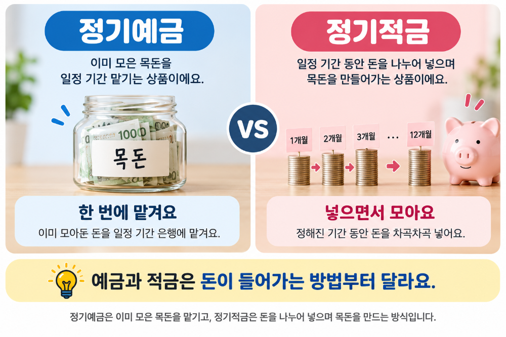 예금과 적금, 뭐가 다를까?