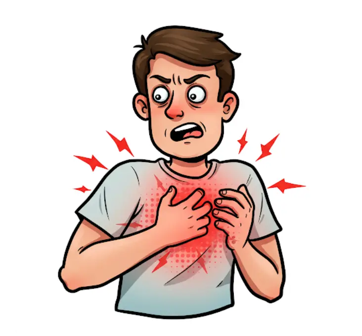 가슴 아래 통증 쥐어짜는 듯한 통증-1