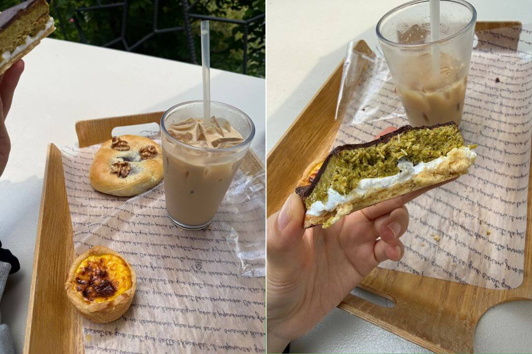 용인 딜라의정원 카페라떼 두바이타르트 에그타르트 단팥빵