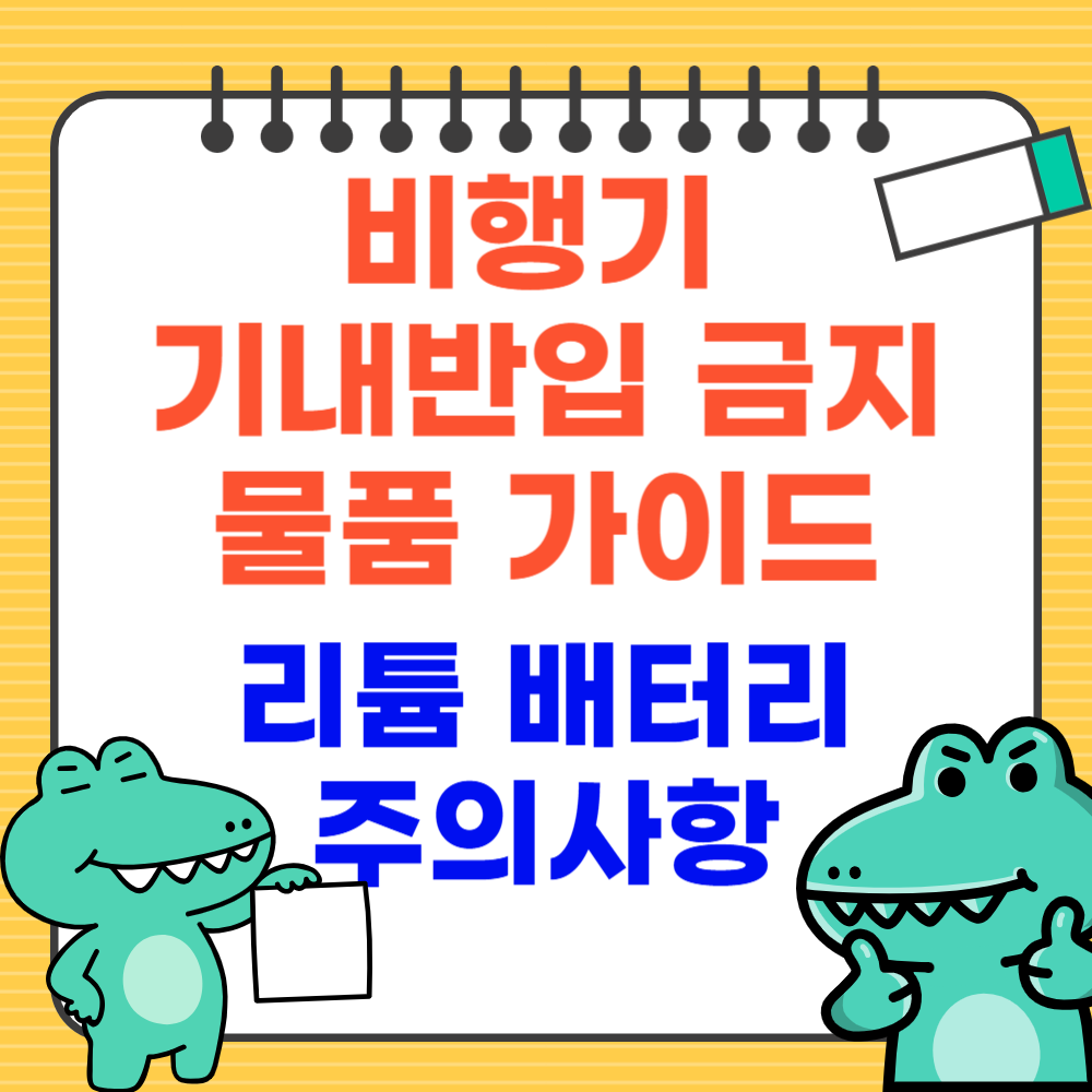 비행기 기내 반입 금지 물품 가이드, 리튬 배터리 휴대시 주의사항