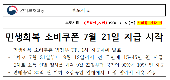 민생회복 소비쿠폰