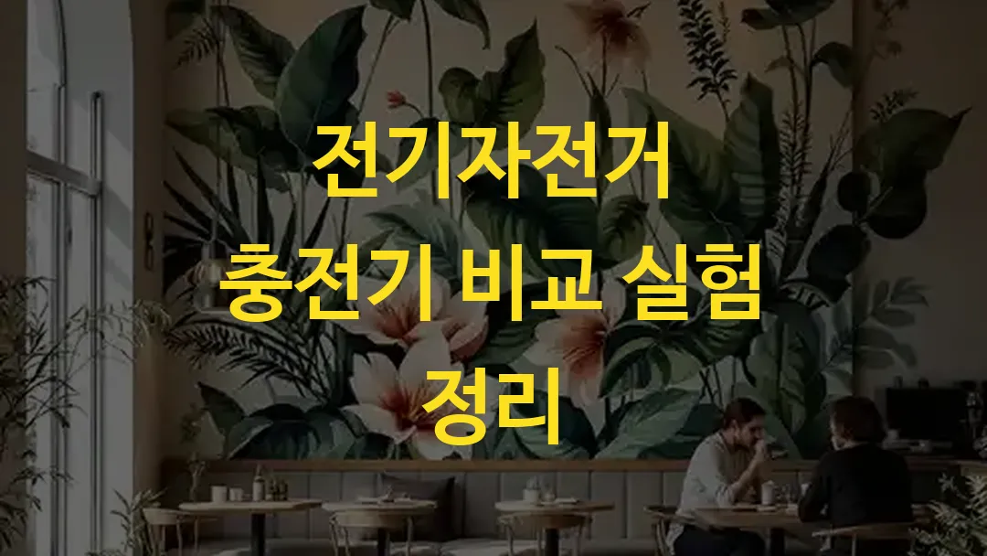 전기자전거 충전기 비교 실험 정리