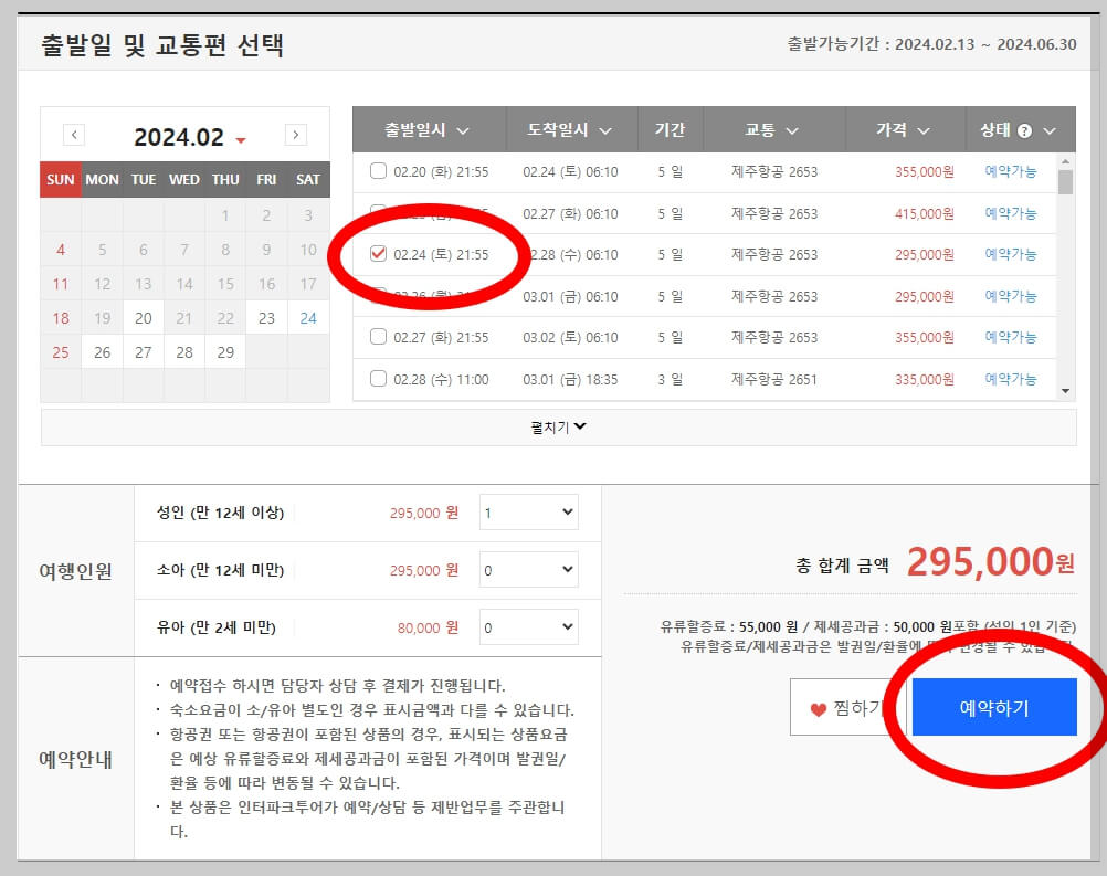 인터파크 땡처리 항공권