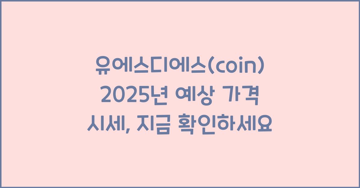 유에스디에스(coin) 2025년 예상 가격 시세