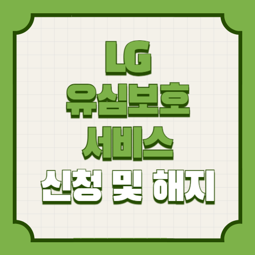 LG 유심보호서비스 가입과 해지