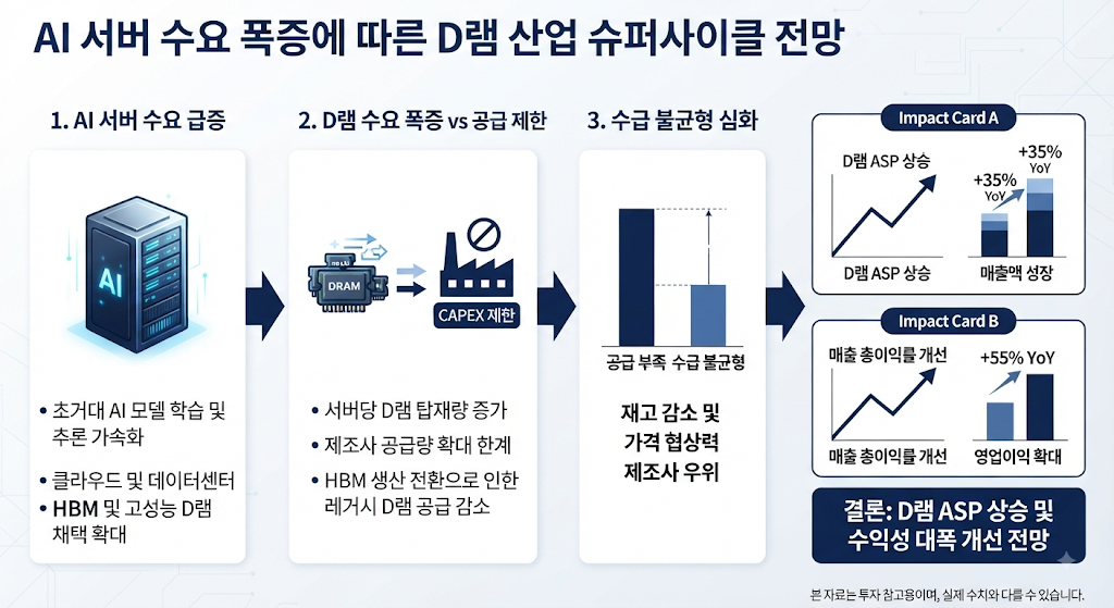 DRAM 가격 상승이 SK하이닉스 영업이익 증가로 이어지는 구조