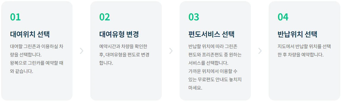 그린카 편도 서비스 이용 방법