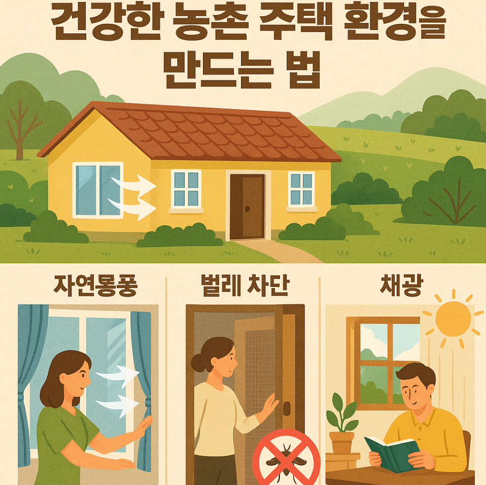 건강한 농촌 주택 환경을 만드는 법을 설명하는 이미지