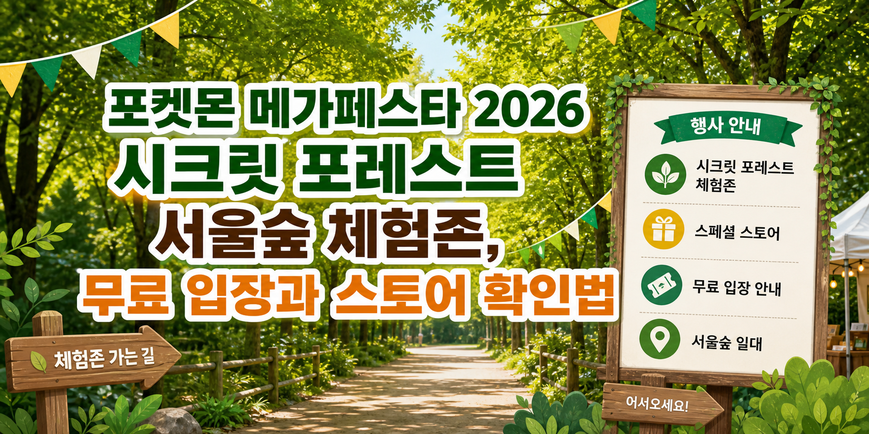 포켓몬 메가페스타 2026 서울숲 시크릿 포레스트 야외 전시 무료 관람 범위