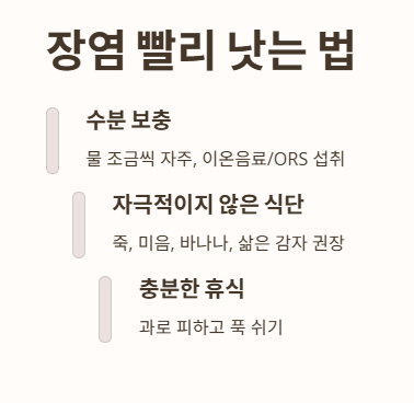 장염 빨리 낫는 법 : 수분보충&amp;#44; 자극적이지 않은 식단