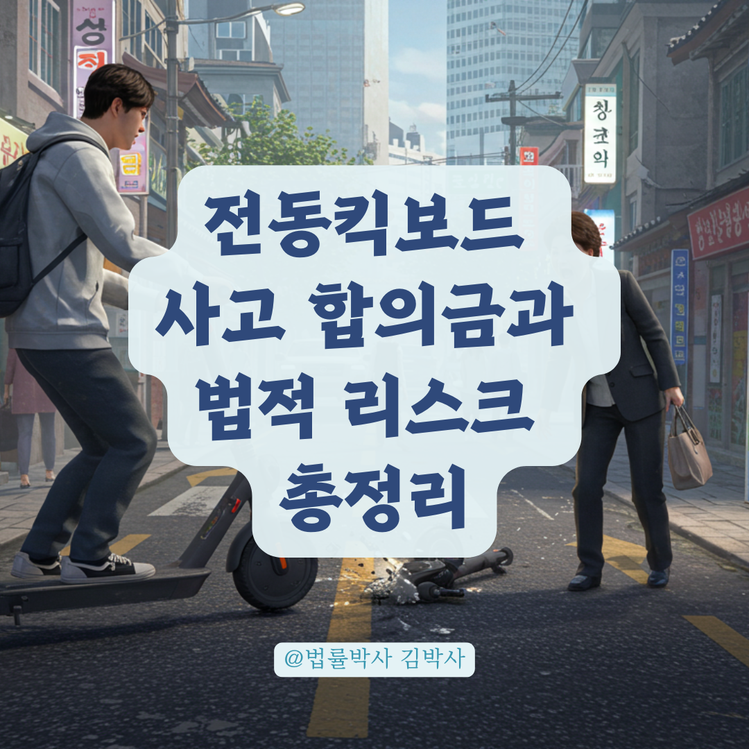 전동킥보드로 지나가던 사람과 부딪혔다면, 합의금 예상과 법적 리스크 알려드립니다.