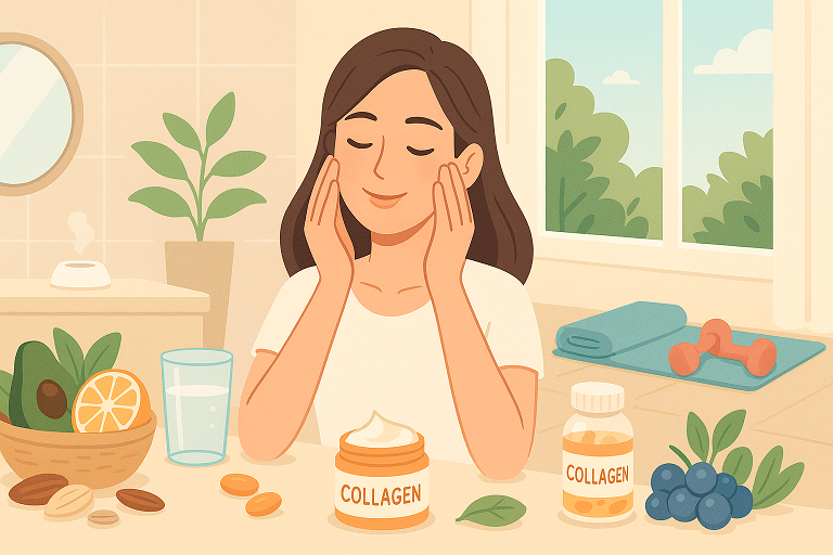 최신 주름 관리 트렌드 (콜라겐, 영양, 운동) 이미지