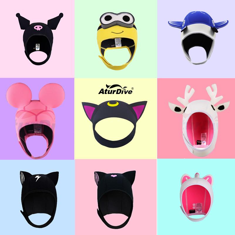 프리다이빙 캐릭터 다이빙후드 잠수 프리다이빙모자 서핑