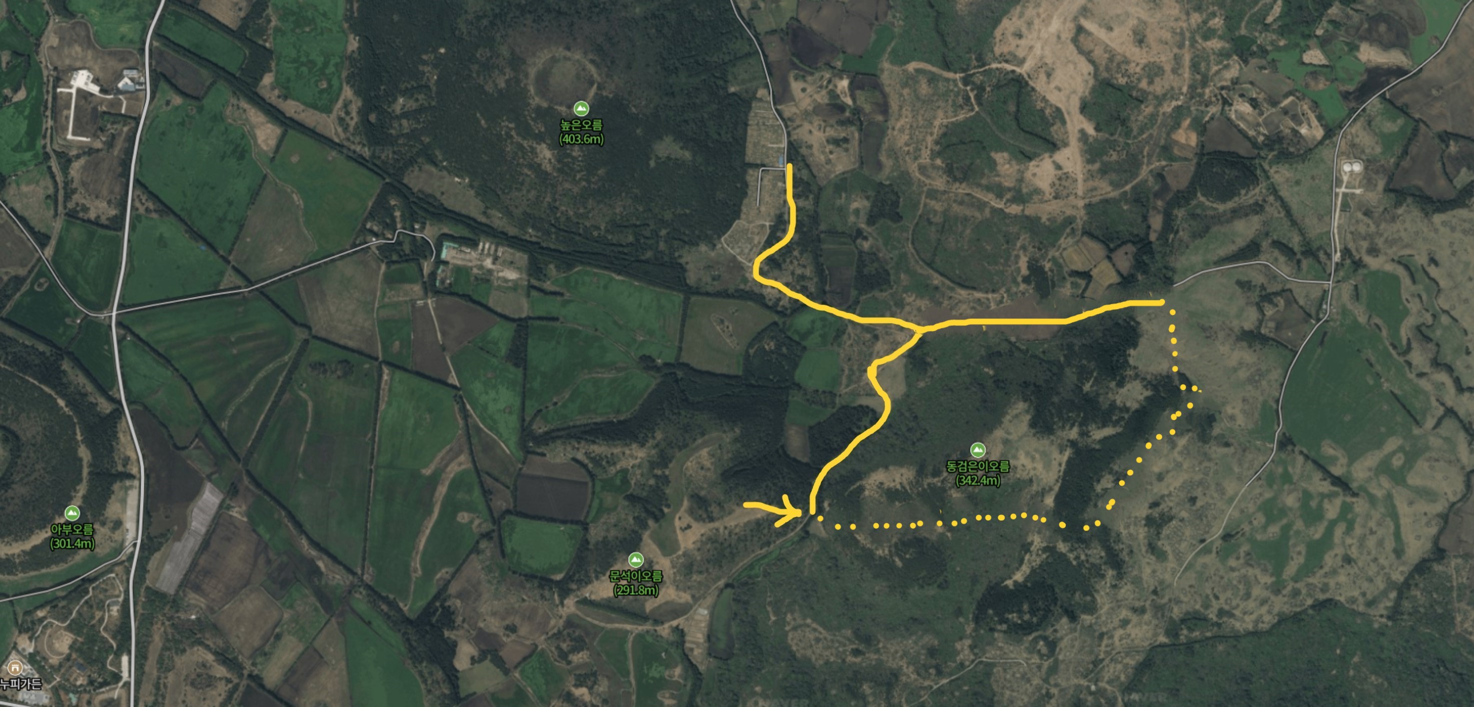 동검은이오름 위치