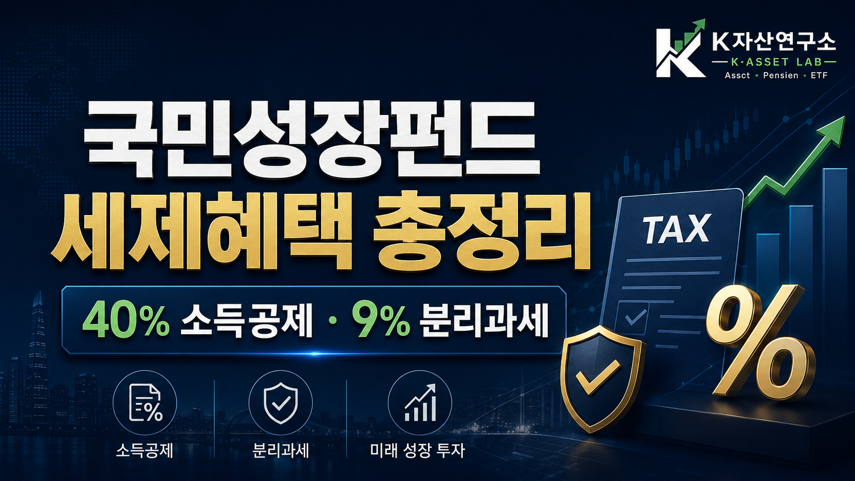 #국민성장펀드 #국민성장펀드세제혜택 #국민성장펀드소득공제 #국민성장펀드40%소득공제 #국민성장펀드분리과세 #배당소득9%분리과세 #국민참여성장펀드 #소득공제펀드 #절세투자 #K자산연구소