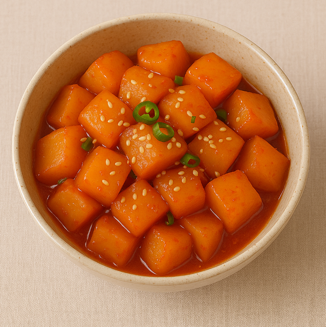 접시에 담긴 감자조림 사진