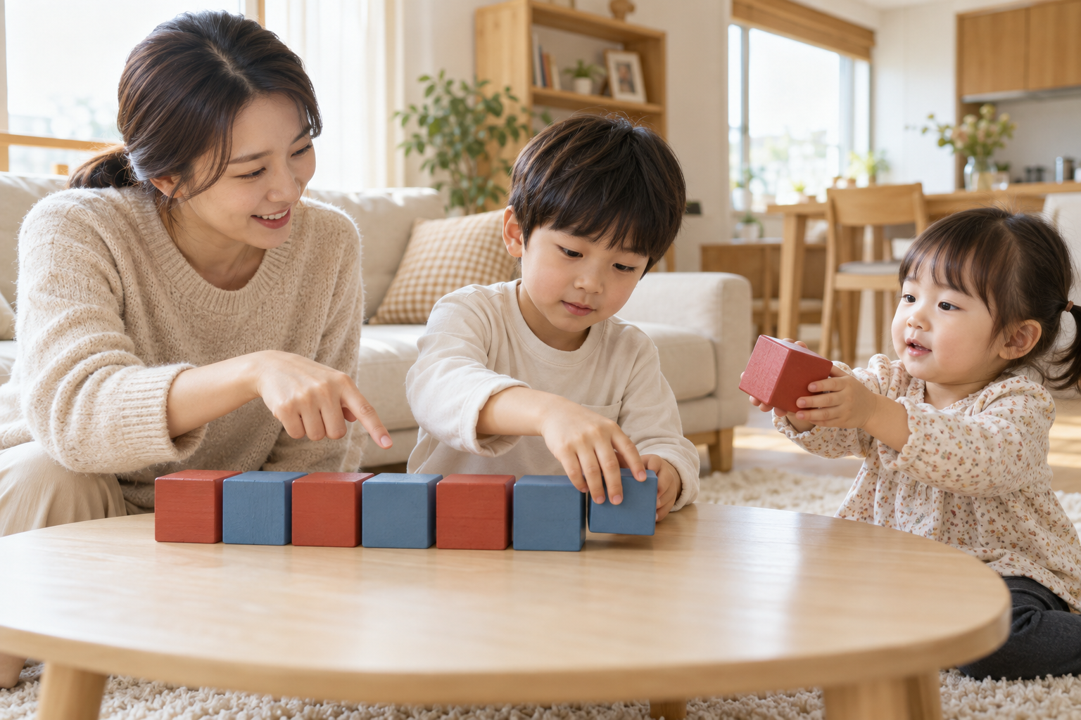 유아 규칙 찾기 놀이｜블록과 생활용품으로 패턴 만드는 방법