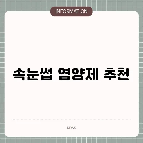 속눈썹 영양제 추천