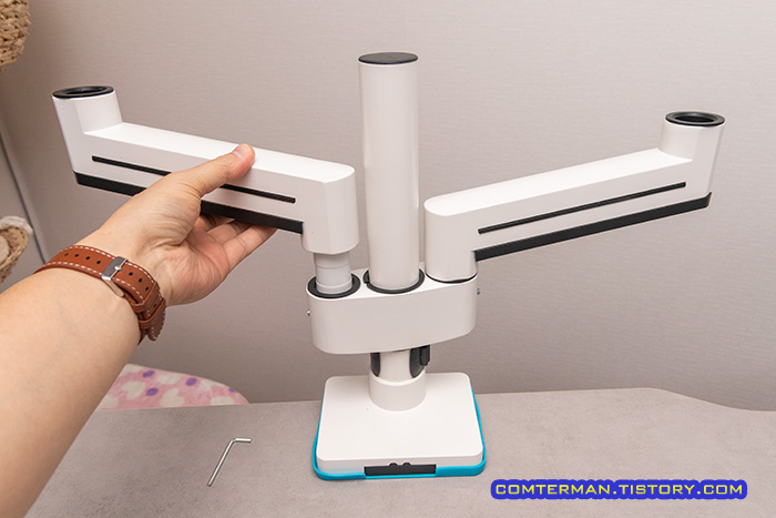 마운트뷰 MV-PM002 모니터암 수평암 장착