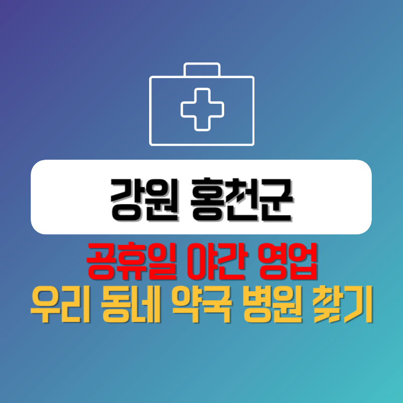 강원 홍천군 공휴일 야간 영업 우리 동네 약국 병원 찾기