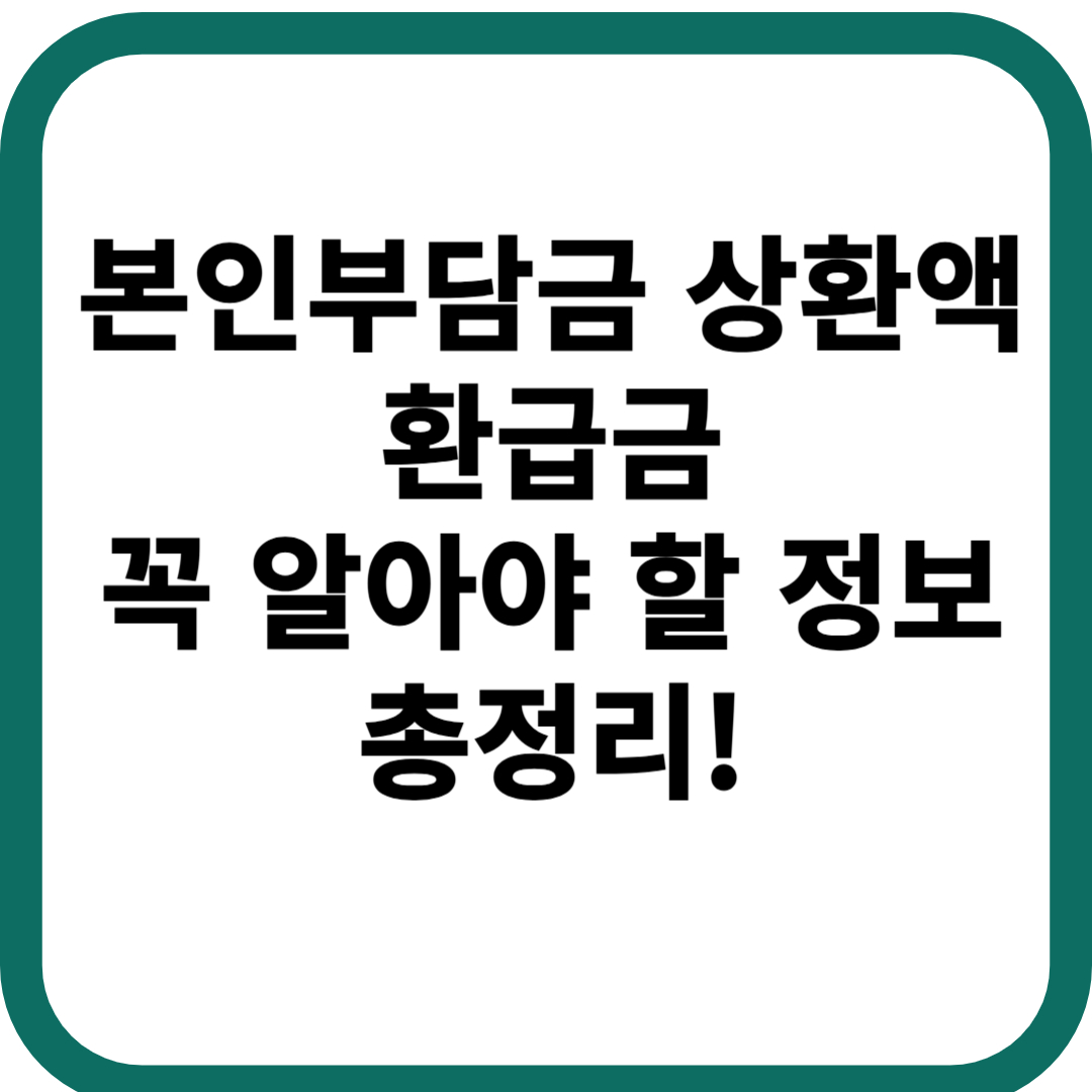 본인부담금 상환액 환급금