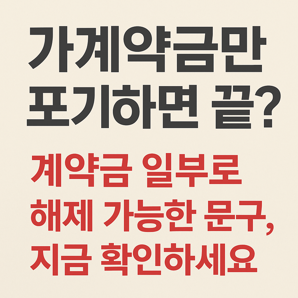 가계약 해제 기준