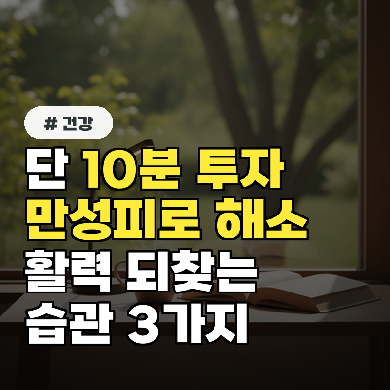 단 10분 투자로 만성피로 싹 사라지는 기적의 습관 3가지
