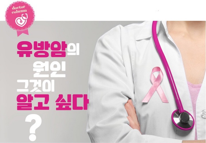 유방암의 원인과 증상을 설명하는 여성 의사, 핑크리본, 유방암 인식, 유방암 예방, 여성건강