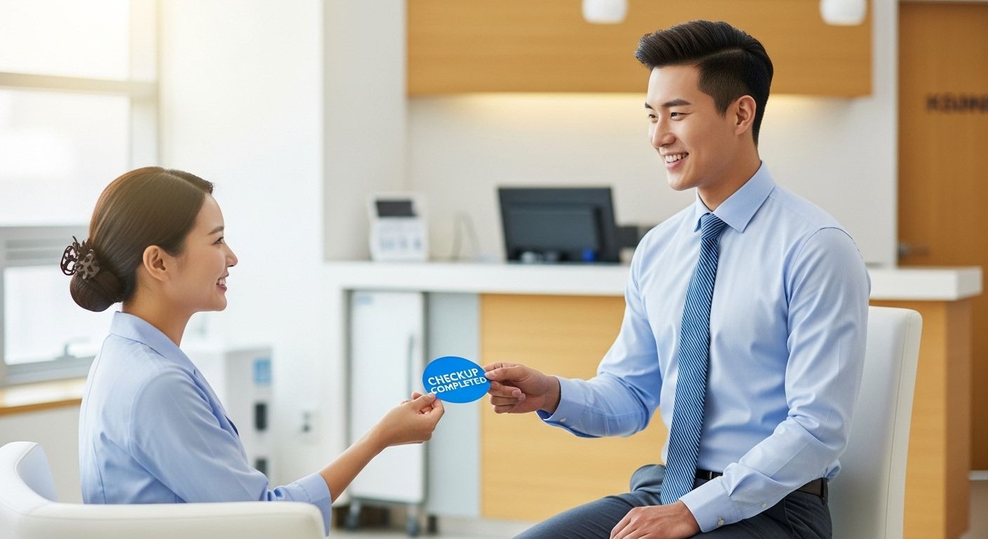 건강검진 예약 일정을 확인하는 모습