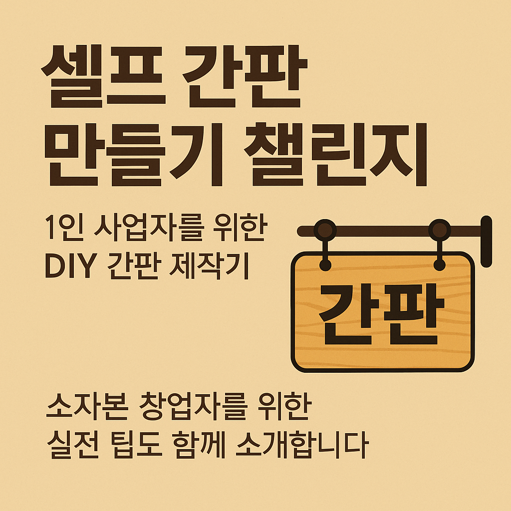 셀프 간판 만들기 챌린지– 1인 사업자를 위한 DIY 간판 제작기. 소자본 창업자를 위한 실전 팁도 함께 소개합니다.