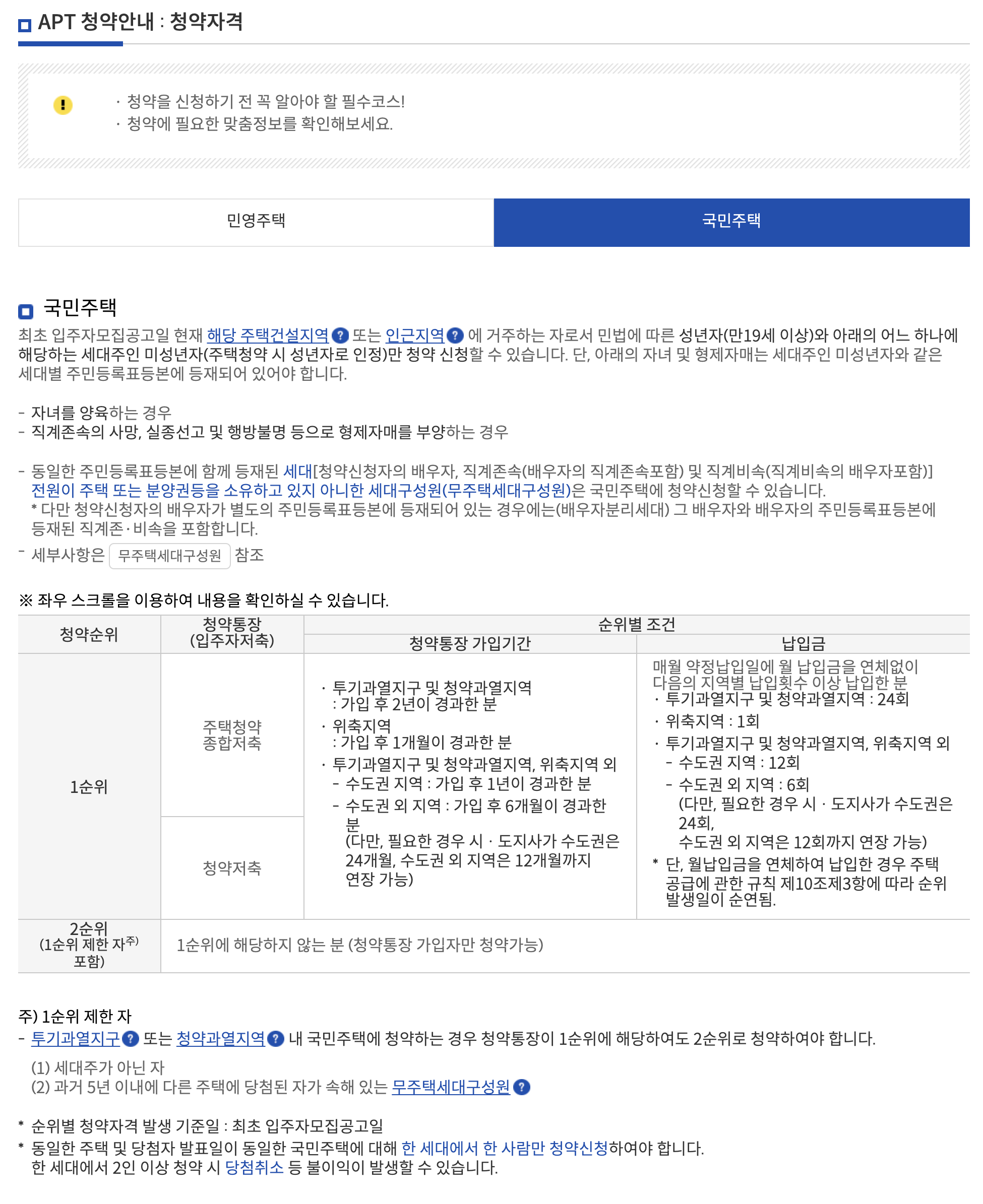 주택청약1순위조건_납입인정금액_납입인정횟수