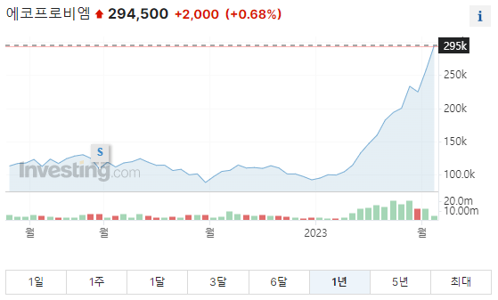 에코프로비엠 주가그래프