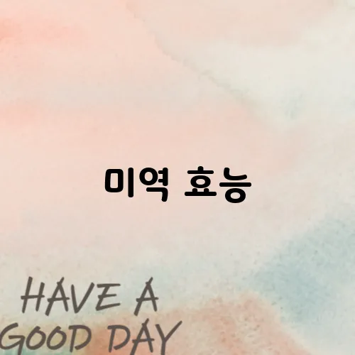 미역 효능