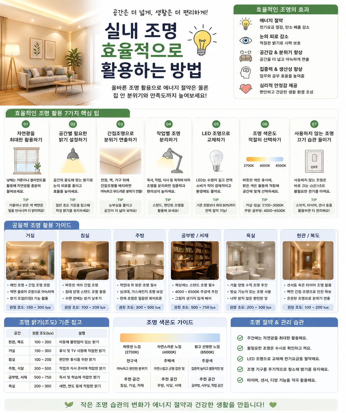 실내 조명 효율적으로 활용하는 방법 관련 사진