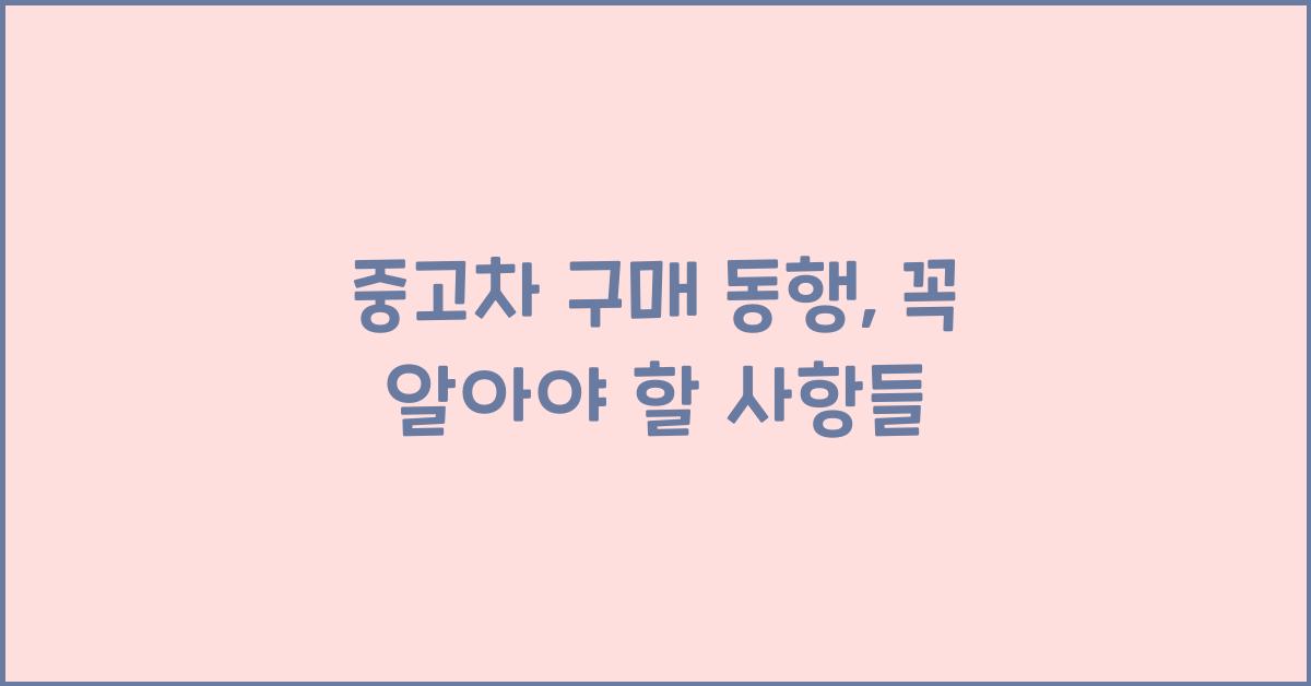 중고차 구매 동행