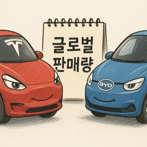 테슬라 vs BYD 글로벌 판매량 순위