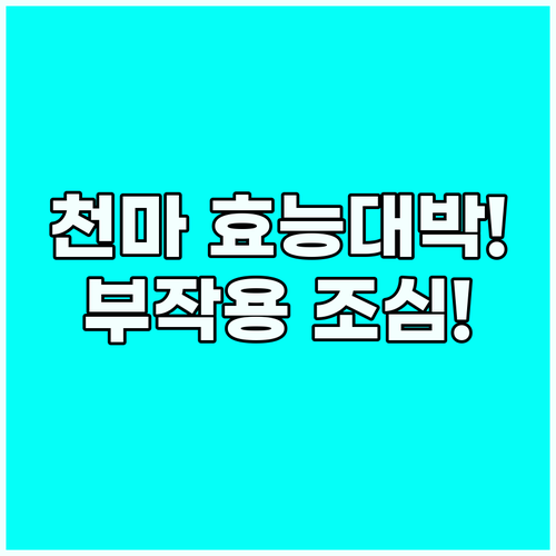천마 효능과 부작용 및 뇌 건강 지키..