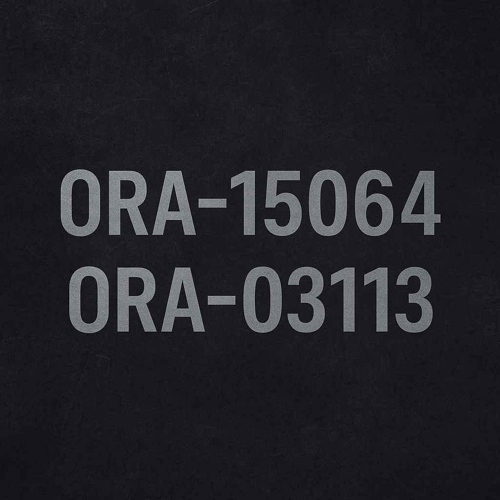 [ORACLE]ORA-15064 &middot; ORA-03113 오류 분석 및 조치