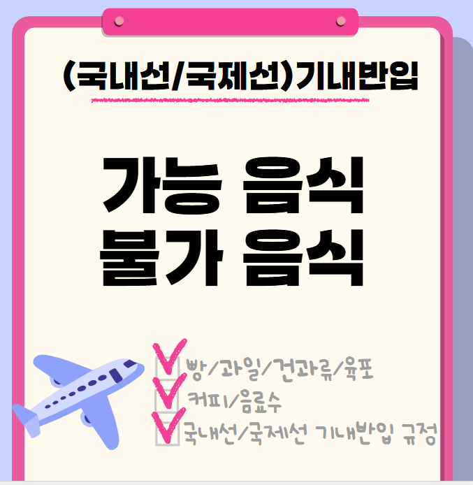 기내반입 가능음식/불가음식 사진