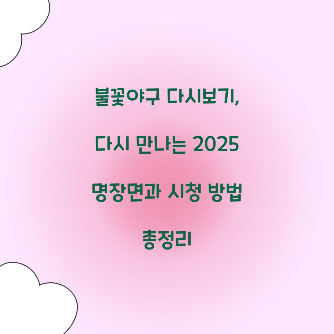 불꽃야구 다시보기