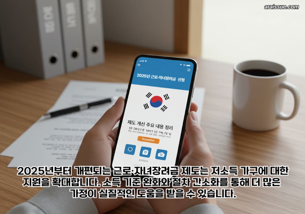 2025년부터 개편되는 근로&middot;자녀장려금 제도는 저소득 가구에 대한 지원을 확대합니다. 소득 기준 완화와 절차 간소화를 통해 더 많은 가정이 실질적인 도움을 받을 수 있습니다.