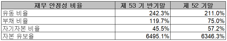 포스코퓨처엠 - 재무 안정성 비율