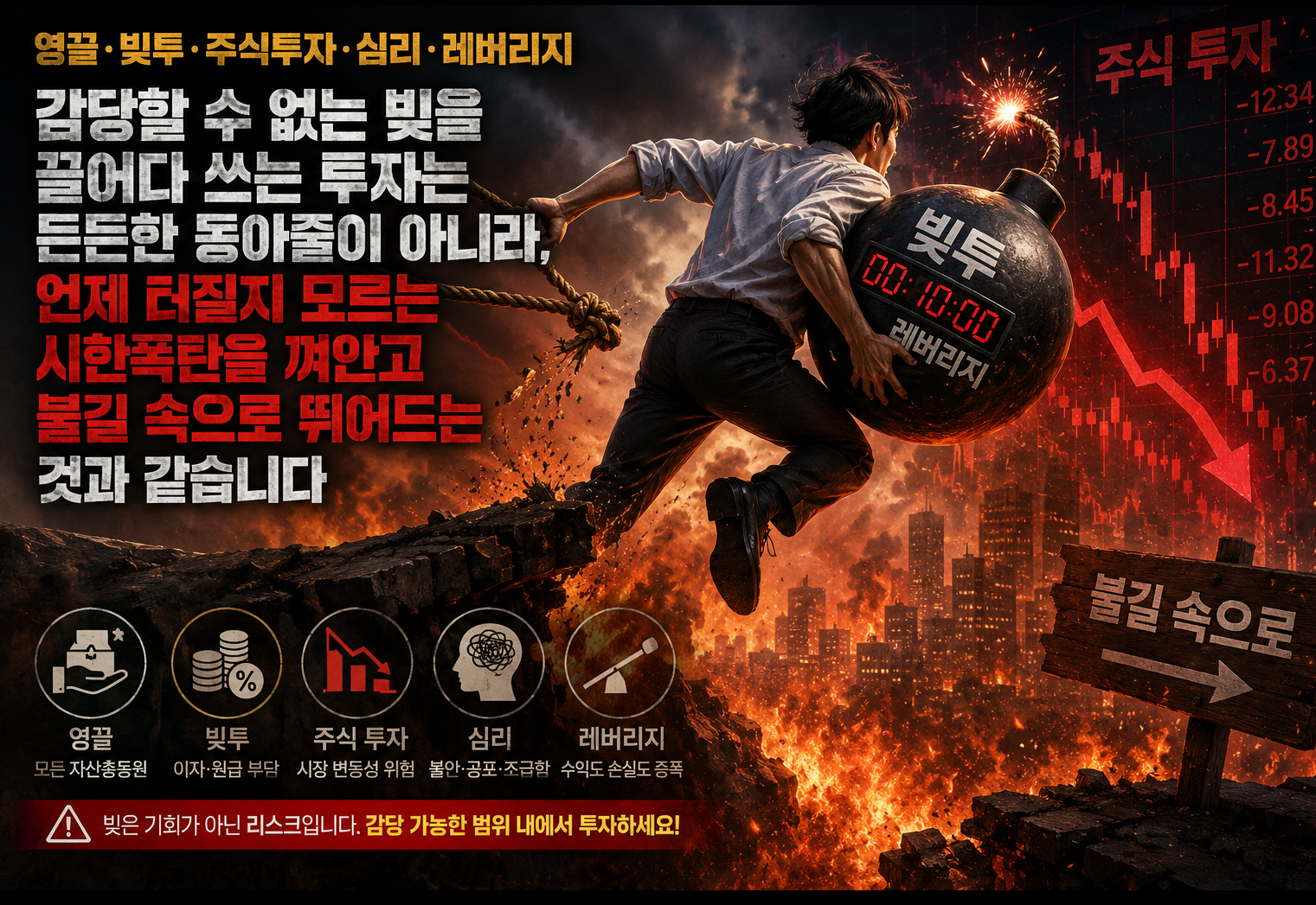 영끌, 빚투, 주식투자, 심리, 레버리지 불길속 시한폭탄