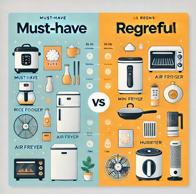 자취 가전 필수템 vs 후회템 비교 사진