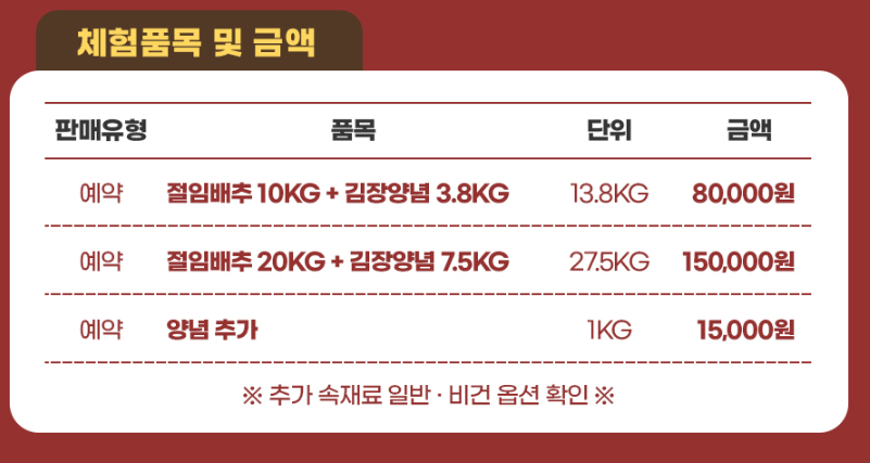 둔율올갱이영농조합법인 체험상품정보입니다.